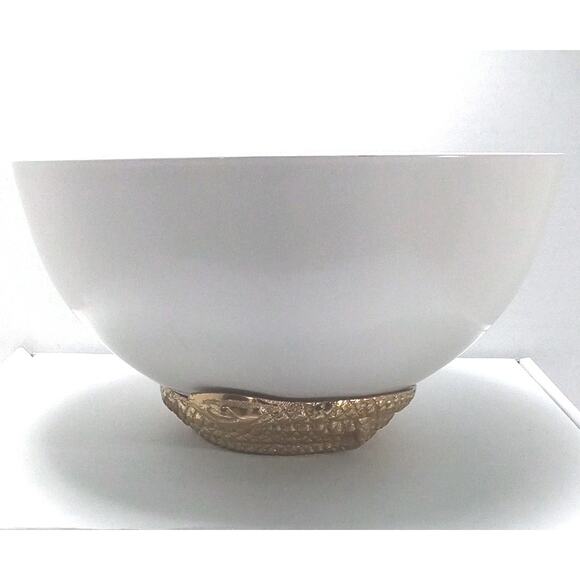 Nate Berkus Metal Fruit Center Bowl Brass Snake - Picture 1 of 4
